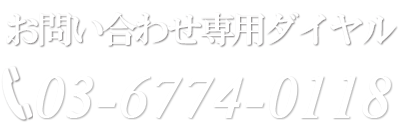 お問い合わせ専用ダイヤル-03-6774-0118